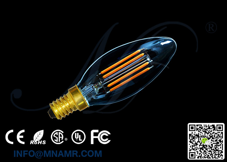 Candelabrum 4watts 240v LED Filament Light C35 E14 Edison Bulbs 2200-6000k