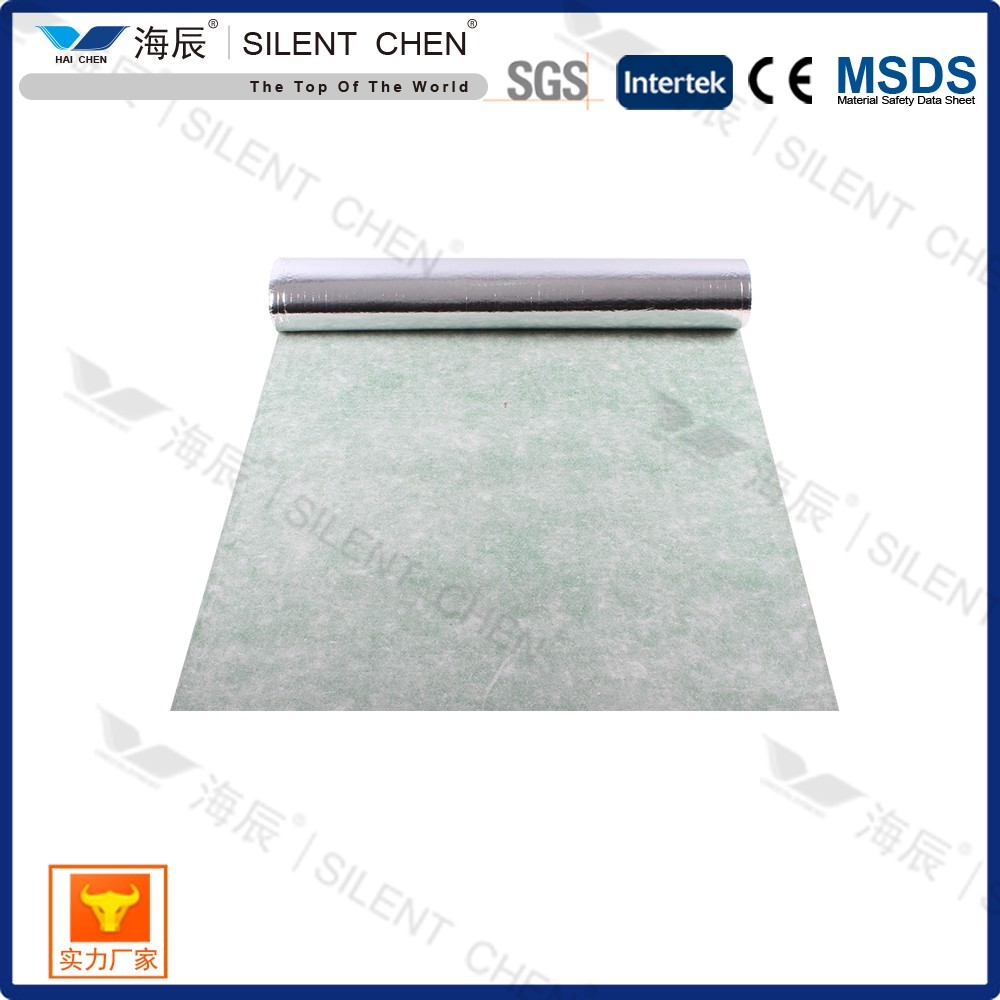 2mm Acoustic Rubber Underlayment Silver Film Coaing 2.5kg/M2