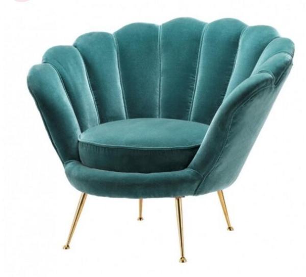 Hote sale elegant flower shape living room chair velvet fabric furniture office