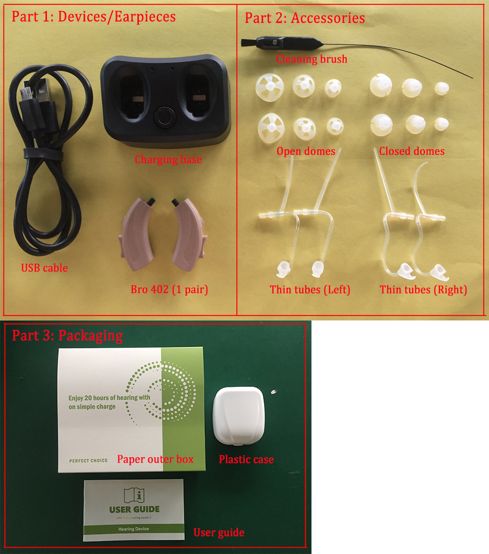 Rechargeable Bte Directional microphones Hearing Aid FDA Open Fit Behind The Ear