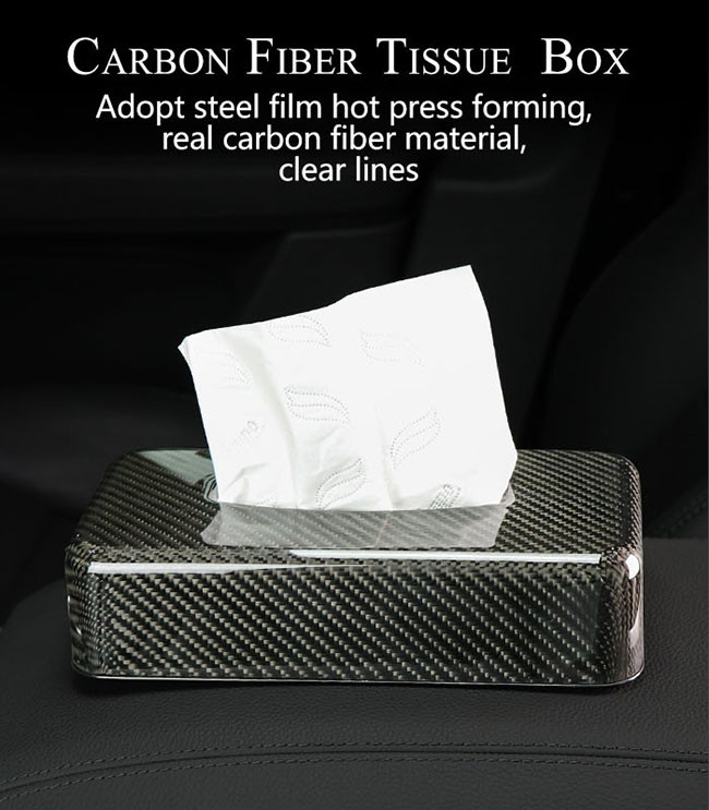 Antioxidant 21*12*5.6cm Glossy Carbon Fiber Tissue Box