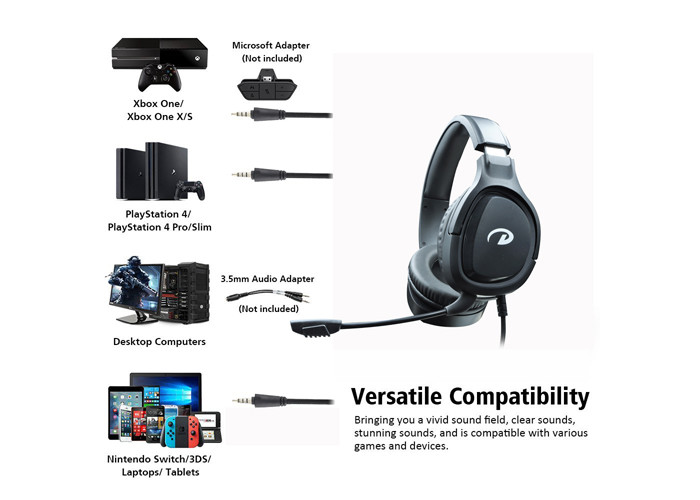 DL Wired Over Ear Headphones , 40mm 50mm Switch Headset With Mic