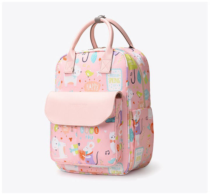 Animal Prints Polyester Rucksack Changing Travel Diaper Bags 27*15*42cm