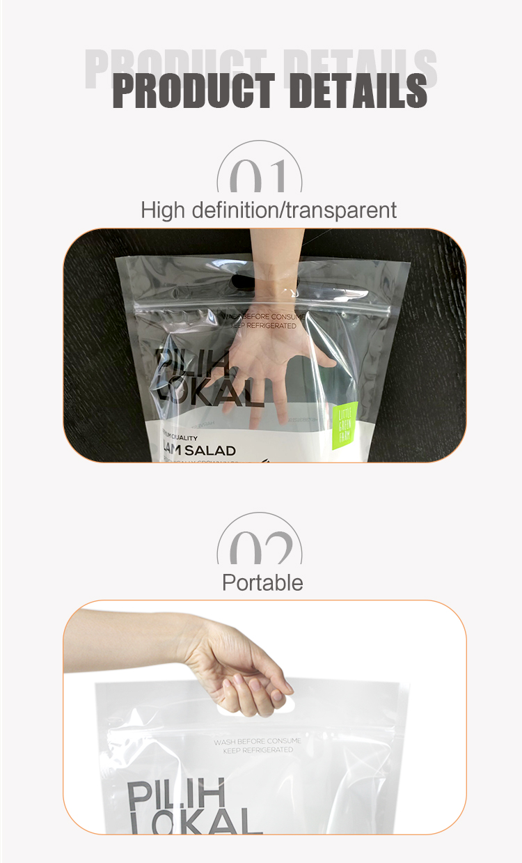 PE BOPP Fresh Dry Fruit Packaging Bags With Hole Stand Up Packaging Bags