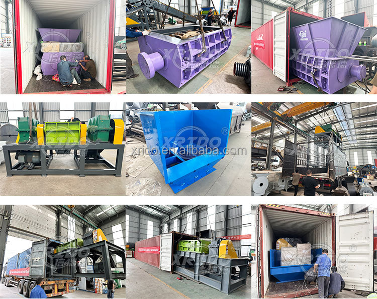 High Efficiency Waste Shredder Machine Automatic Plastic Twin Shaft Shredder