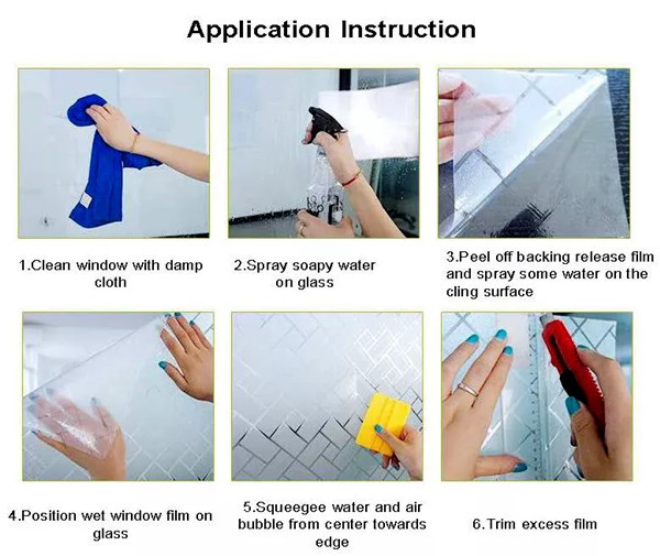 Plain King Blue Clear Static Cling Window Film Custom Frosted Window Film 0.8mm