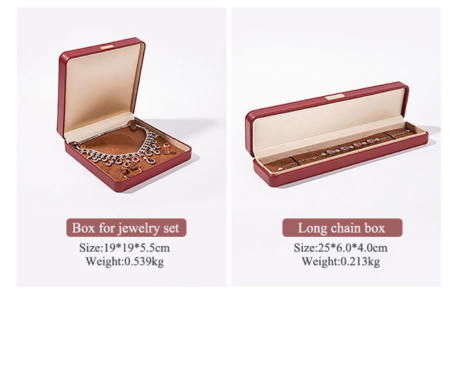 Red High Quality PU Leather Jewelry Packaging box Elegant Jewelry Storage Gift Box