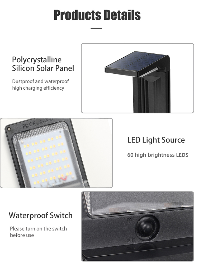 IP64 Waterproof Ground Plug-in Solar Lights for Outdoor Garden Automatically On and Off