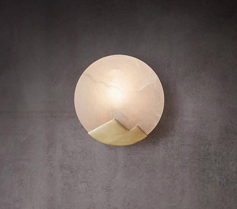 Modern wall lamp round glass bedroom bedside lamp designer light luxury lamp Nordic living room background wall lamp