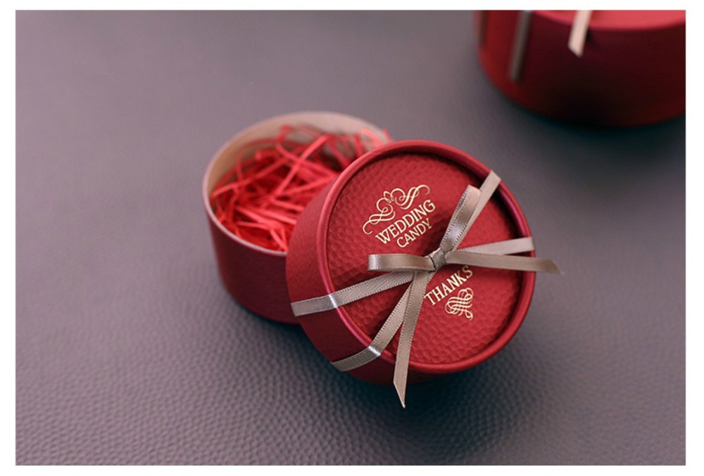 Custom Logo Recyclable Truffle Packaging Round Cardboard Chocolate Box Favors Gift For Wedding Souvenirs