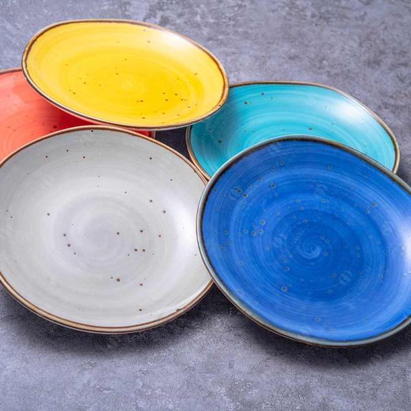 FDA Restaurant Porcelain Blue Color Glazed Dinnerware Sets