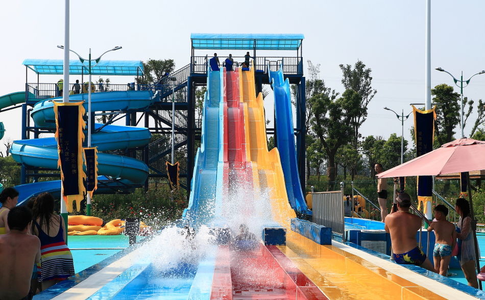Side - By - Side Speed Anti - Fade Adult Water Slide