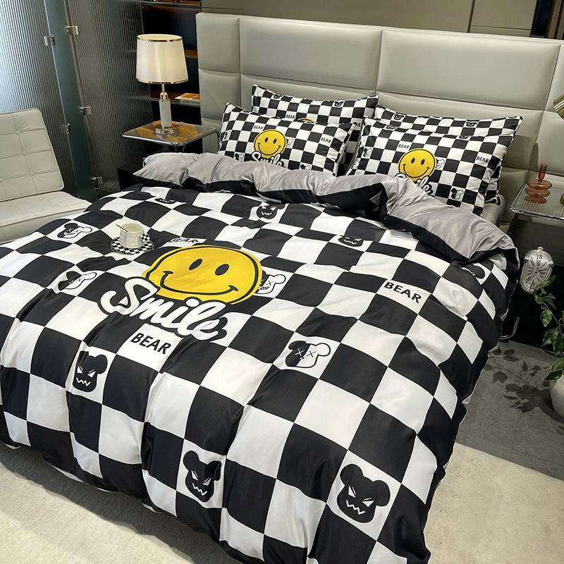 Queen-Size Brushed Cotton 4-in-1 Bedding Set The Ultimate Choice for a Trendy Bedroom