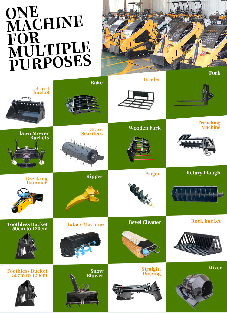 420 Wheel Skid Steer Loader with 4 in 1 Bucket Customer's Requirement and Affordable