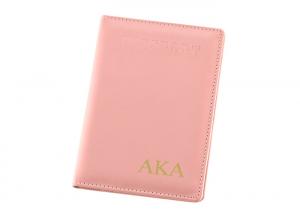 China Pink PU Leather Passport Holder Cover Personalised Passport Wallet on sale
