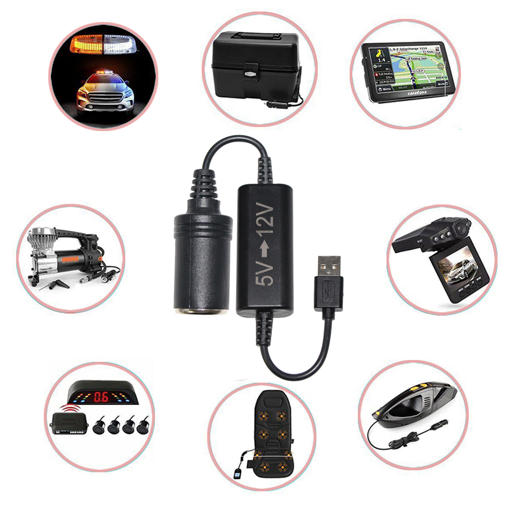USB To Cigar Female Socket 5v To 12v Usb Converter OEM / ODM Available