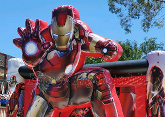 Iron Man Bouncer Inflatable Jumping Bouncy Castle Red Bounce House For Kids Party