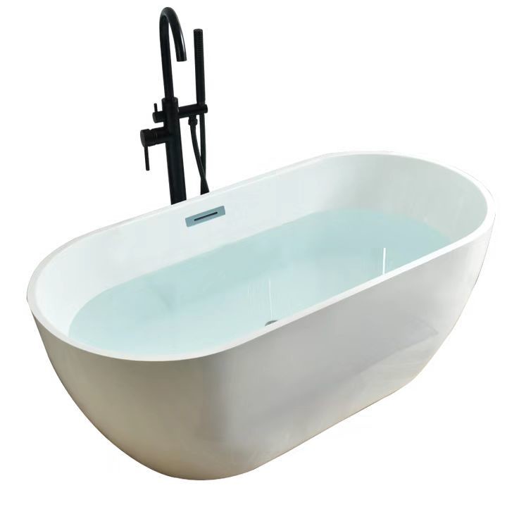 OEM Center Drain Oval Acrylic Freestanding Bathtub For Small Bathrooms