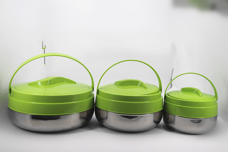 Office Stainless Steel Lunch Box Keep Warm Wtih Green Cover 2L - 10L Capacity