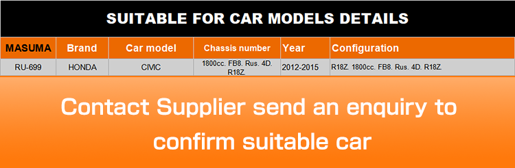 Custom Auto Suspension Bush for HONDA CIVIC Rus. 4D. R18Z. Reference NO. HAB-FBBFR