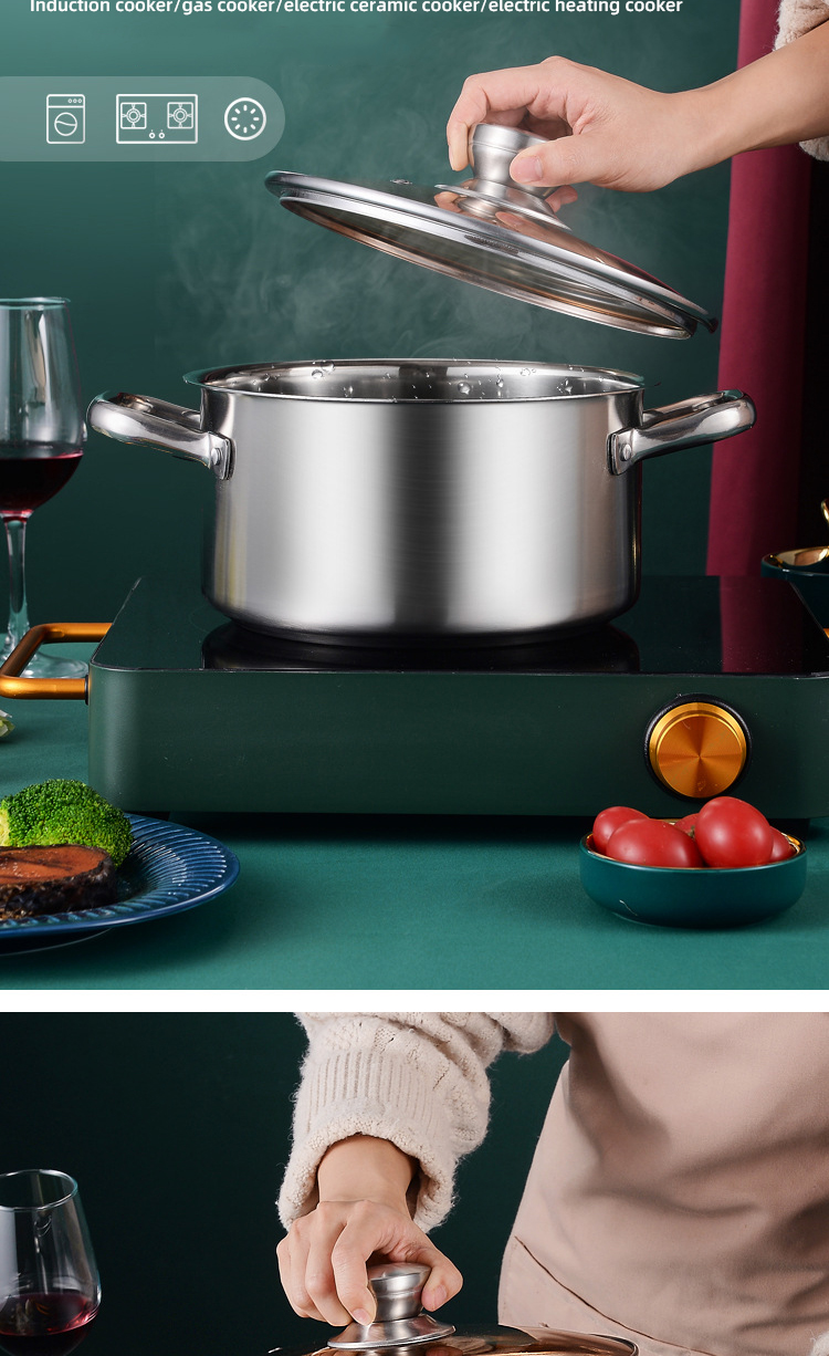 Factory Direct Kitchen Cooking Food Stainless Steel 3 PCS Cooking Pots And Pans Cookware Sets
