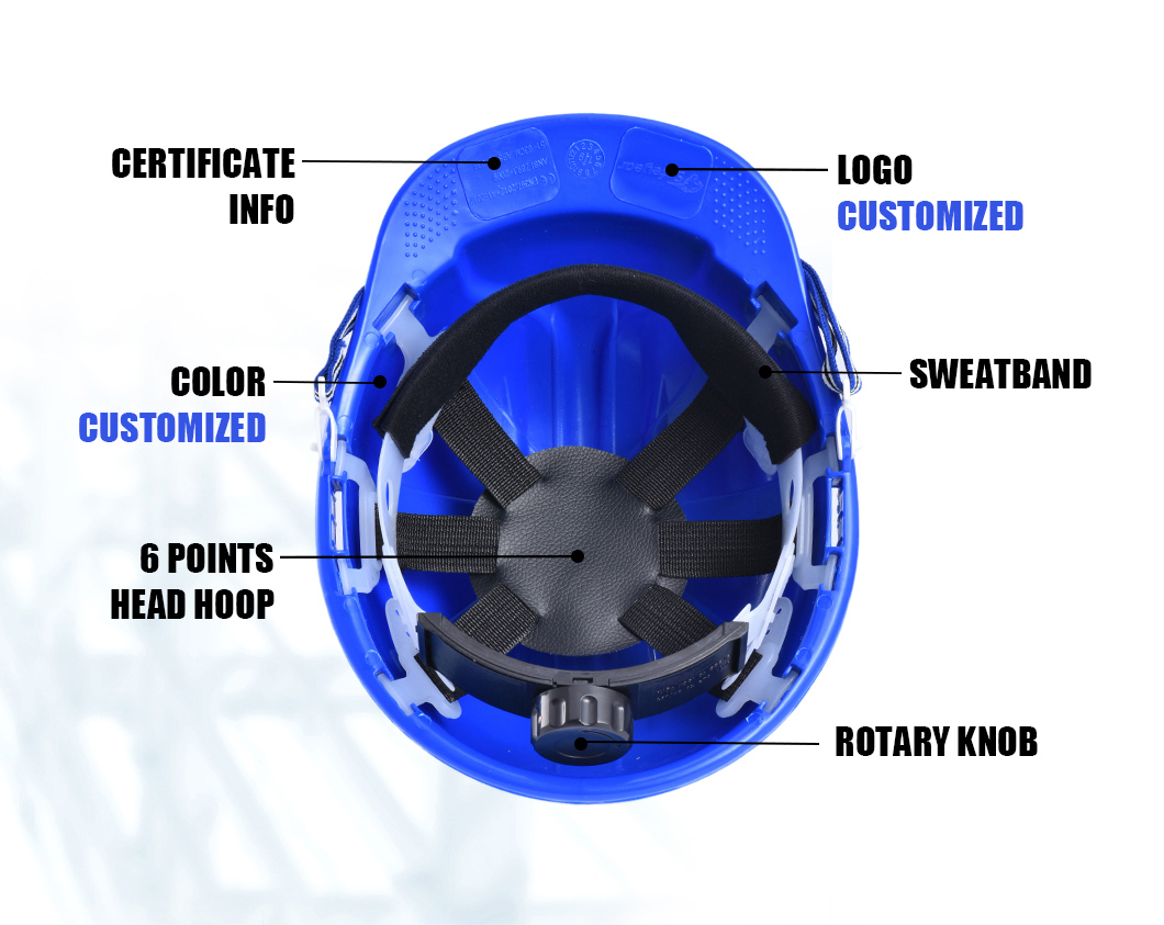 Red Lightweight ABS Construction Safety Helmets Workplace Safety Equipments