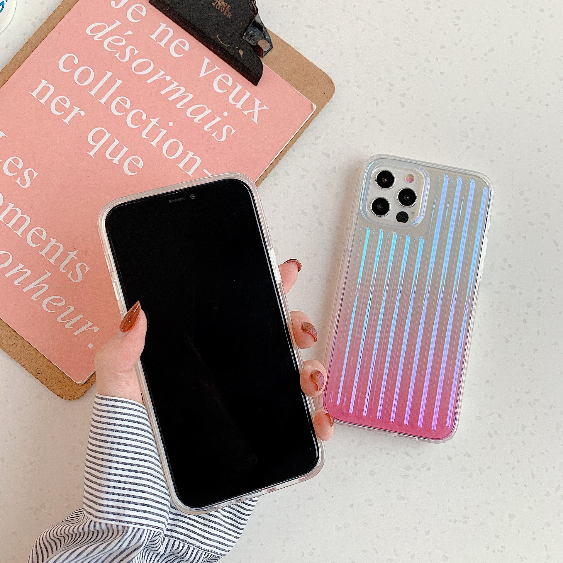 Light Weight Gradient Color Anti Fingerprint Phone Cases For Iphone 12 Pro Max