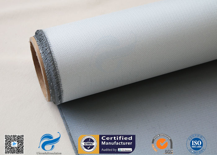 Colored Silicone 1 Side Coating Fiberglass Fabric Heat Insulation 15oz Gray Color