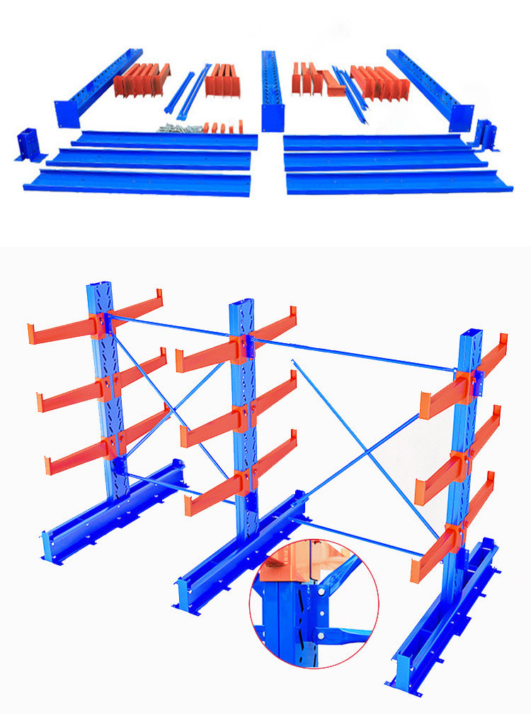 Customized Warehouse Cantilever Rack Shelves Storage Efficiency With Custom Solution
