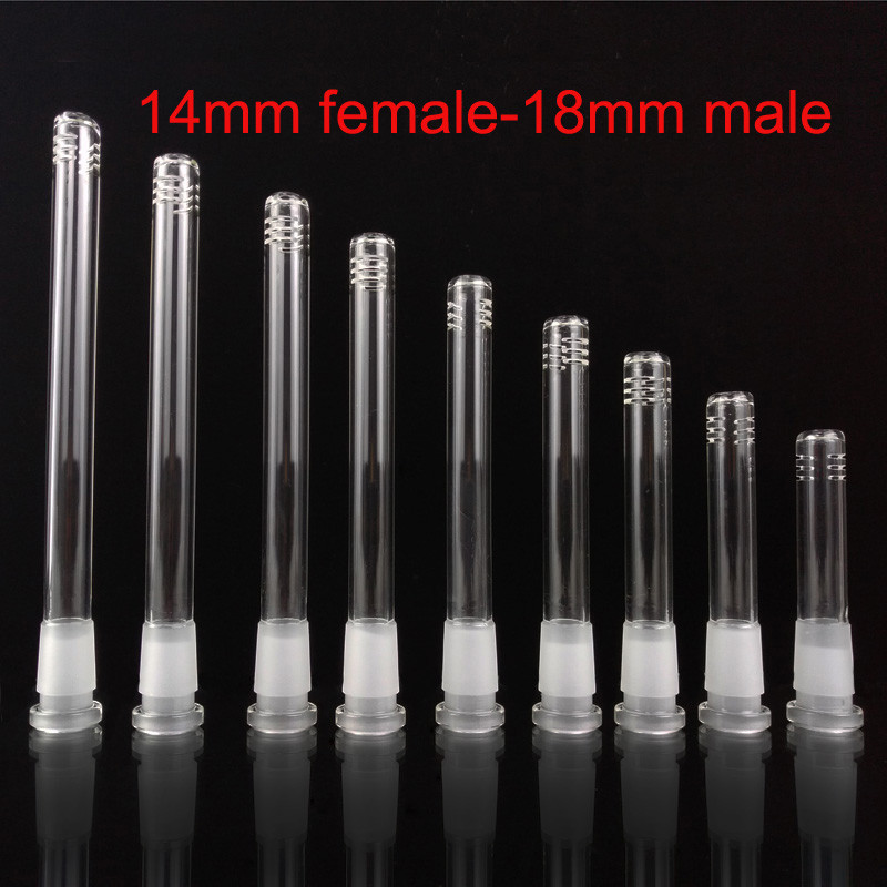 2.5" To 6.5" 14mm To 18mm Glass Bongs Accessories Male Female Joint Down Stem