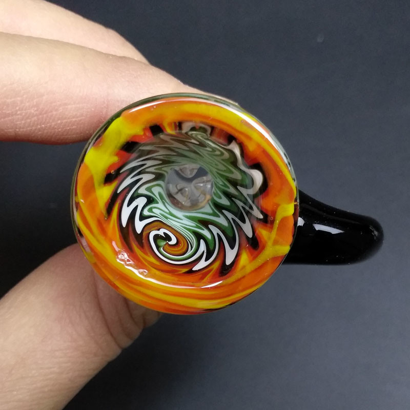 Heady Colored Glass Smoking Water Pipe Bowl With Handle Beautiful Slide