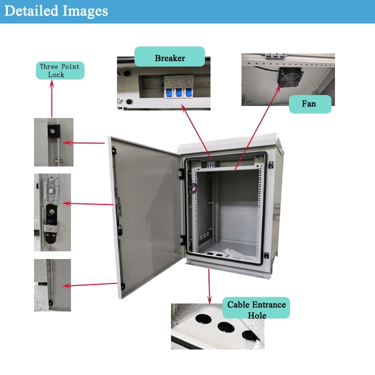 300W 16U 19" Wall Mounted Outdoor Computer Cabinet