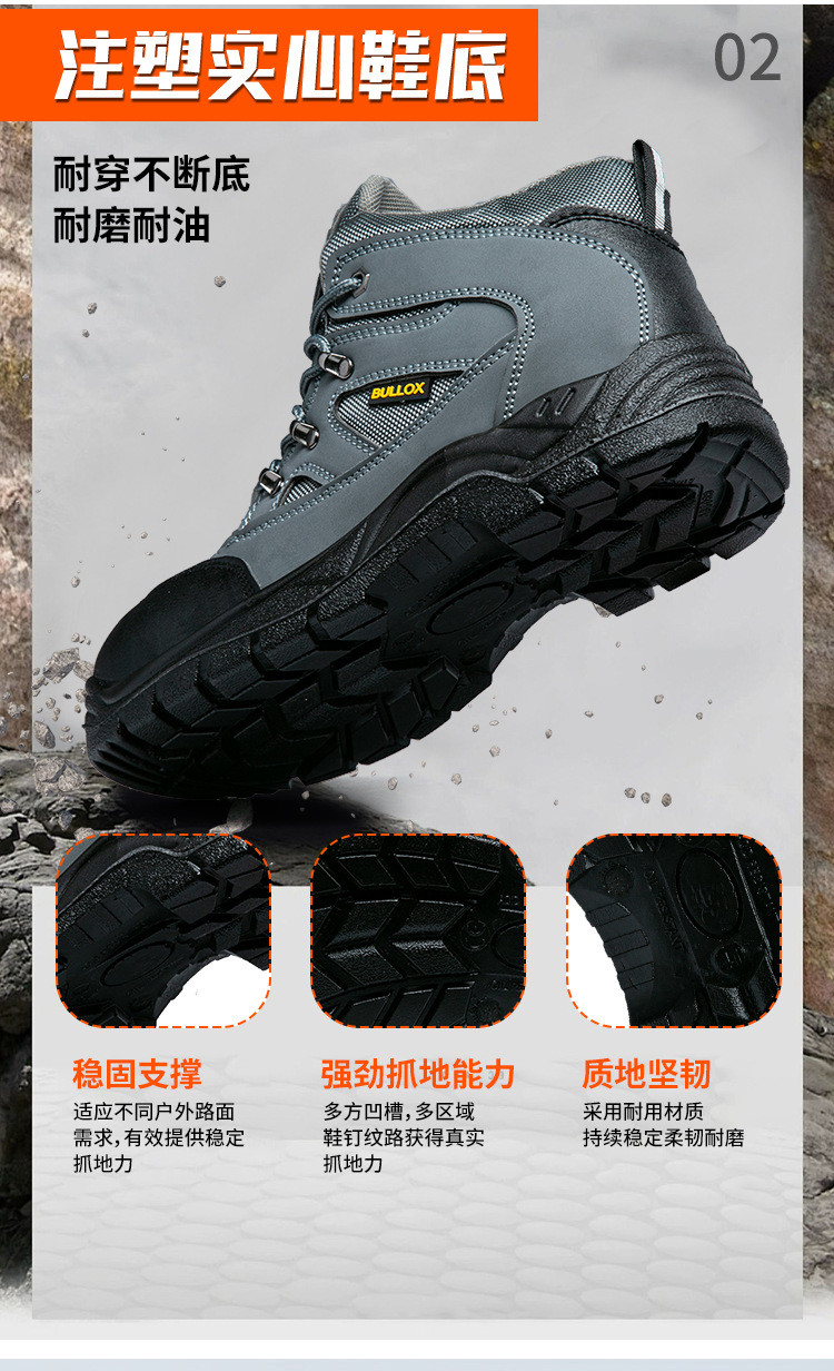 Security Work Boots Oxford Cloth Safety Boots PU Injection Sole Steel Plate Anti-proof Work Shoes For Men