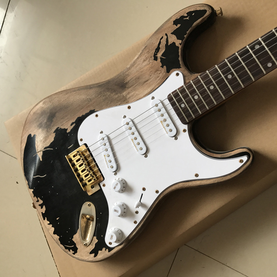 New style high quality custom relic ST electric guitar, Rosewood fingerboard relic electric guitar