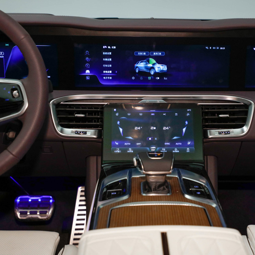 Max Speed 200 Km/h 4 6 7 Seater Electric Car with Durable Lithium Battery and Left Steering Hongqi E-hs9