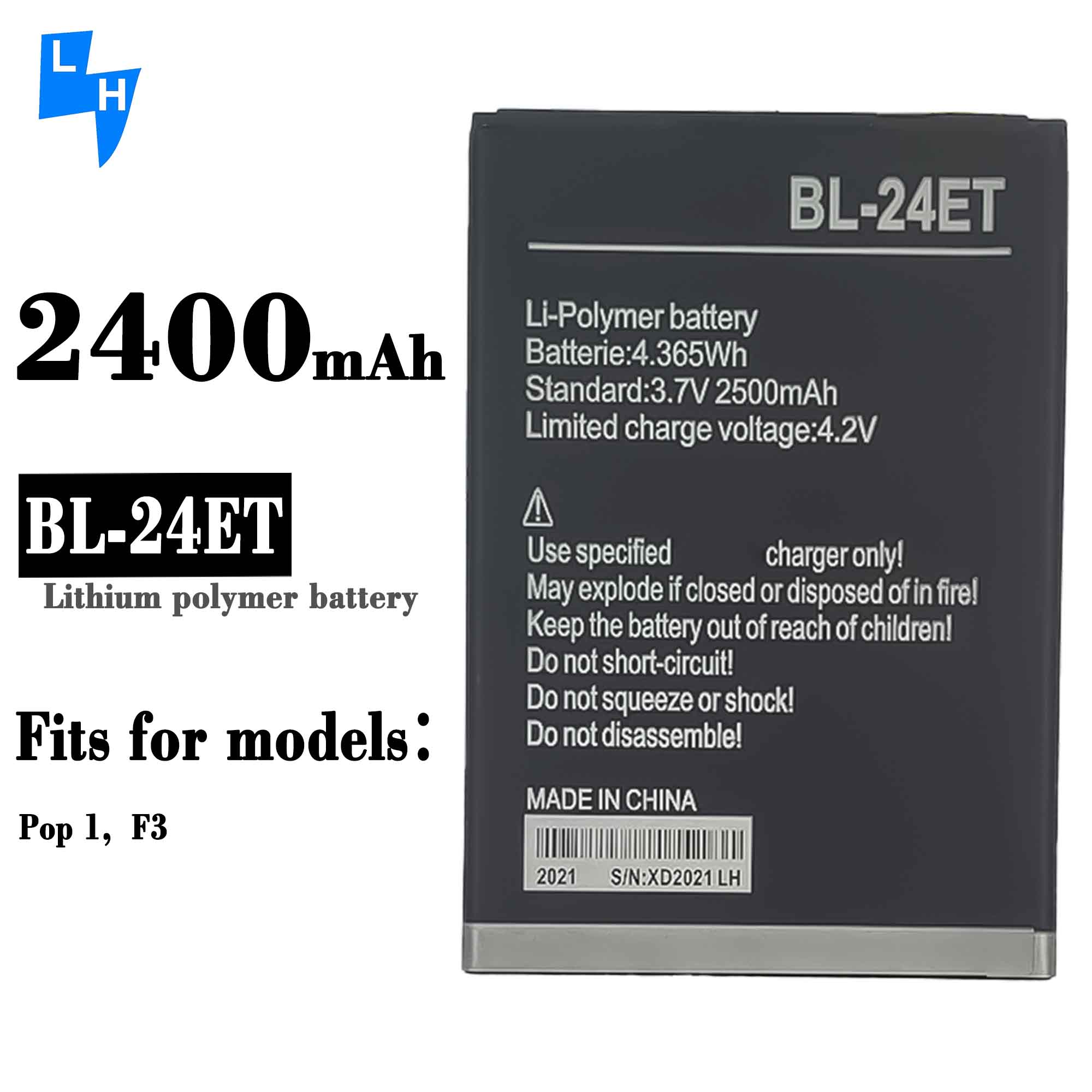 Double IC Protection BL-24ET 2500mAh B1F Battery for Tecno F3 Mobile Phone Protection