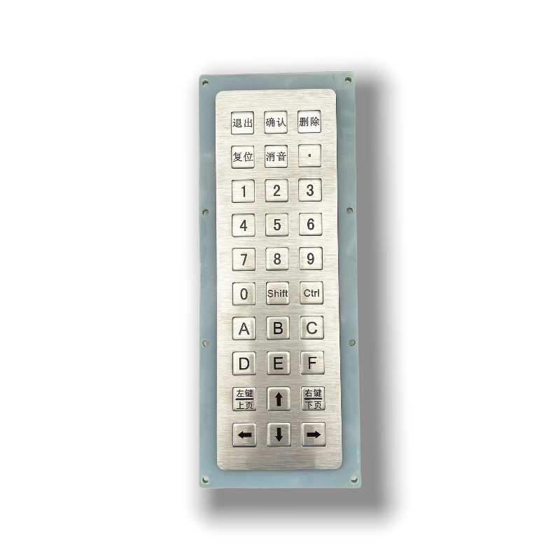 KIOSK IP65 / IK07 Stainless Steel 30 Keys Industrial Numeric Keypad USB waterproof dustproof anti-vandalism Rear Panel Mounted -40℃