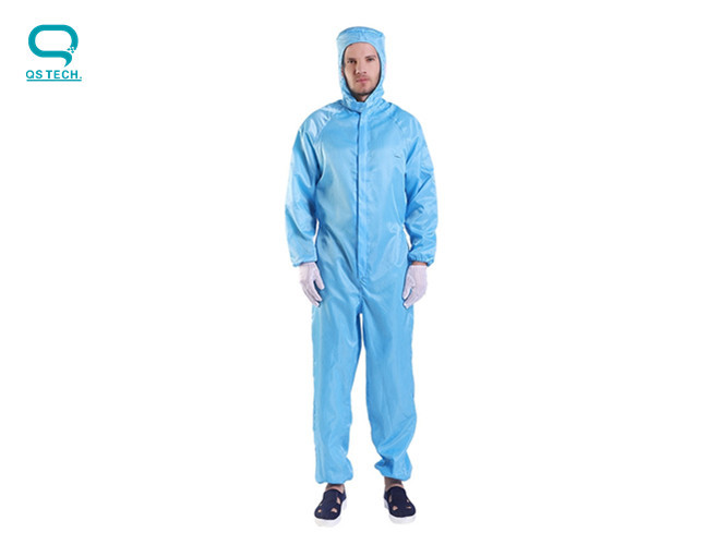 2.5mm Grid Clean Room Antistatic ESD Coverall Hooded Onesies Clothing