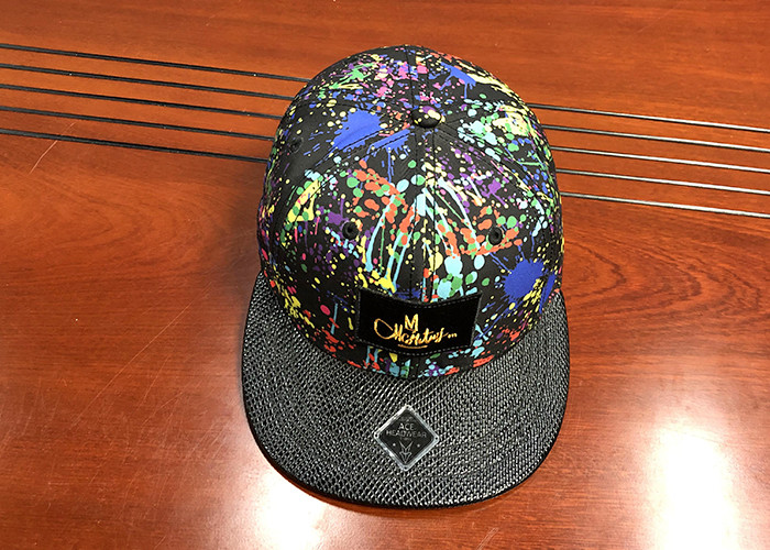 Polyester Sublimation Flat Brim Snapback Hats Custom Tie Dye Trucker Cap