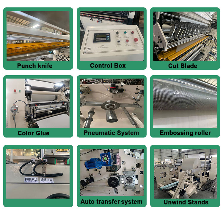 ISO9001 Glue and Embossing Toilet Paper Rewinding Machine 2600mm