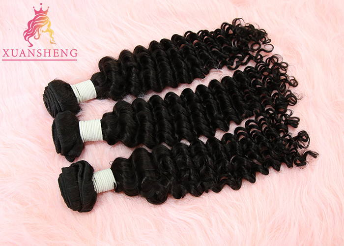Unprocessed Peruvian Virgin Human Hair Deep Wave Hair Weft For Women