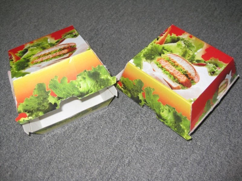 White Paperboard Colorful Printing Paper Box Packaging For Hamburger