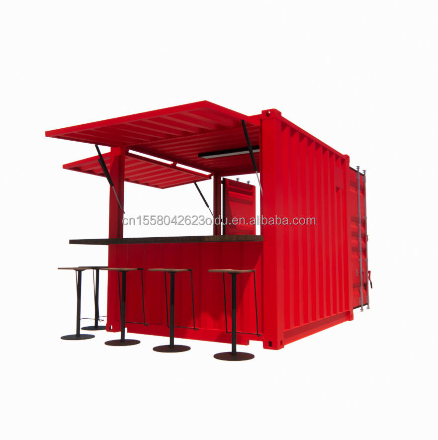 Hotel 10ft Mini Container Bar Stall in Supermarket with Sturdy Pop-up Store and Modern Design