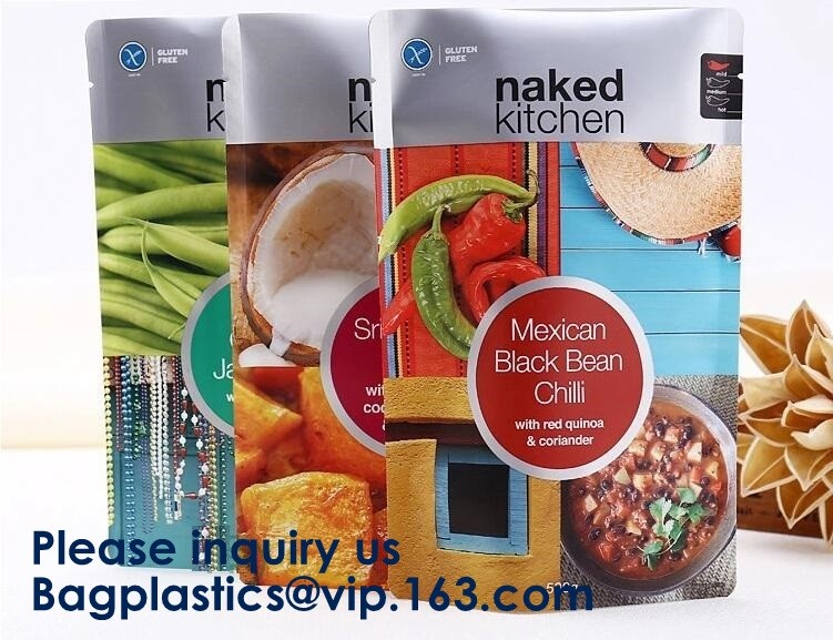 Salad Snack Powder Wheat Flour Stand Up Pouch Soup Spice Packaging Bag With Window,Soup Packaging Bag Food Grade Zip Loc