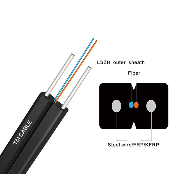 Indoor Outdoor Fiber Optic Cable Single Mode Multi Mode 1 2 4 Cores White GJYXCH