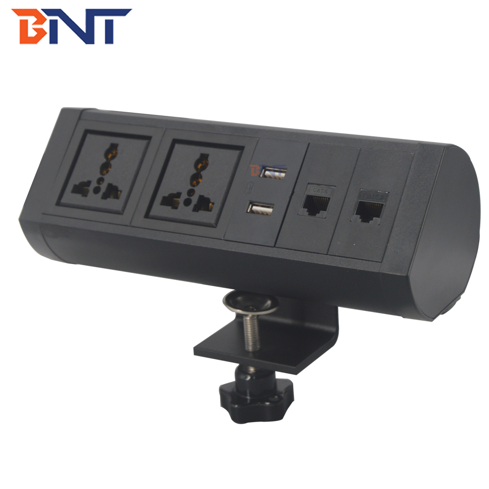 beautiful round design used for conference office room movable clamp on desk socket