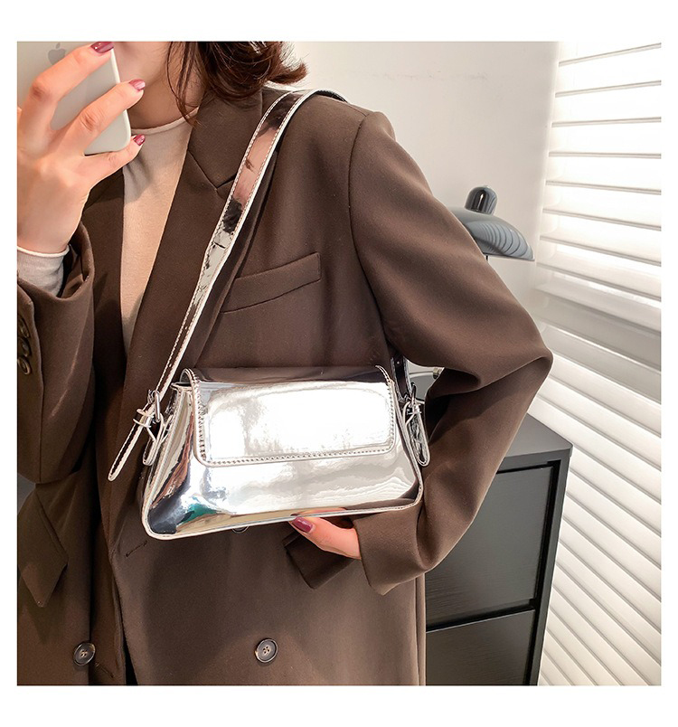 2024 Designer Women's Hand Bag Bright PU Leather Fashion Shoulder Bag with Single Handle