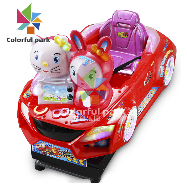 Animated Kitty Car Kiddie Ride Machines , 100W Electric Swinging Machine