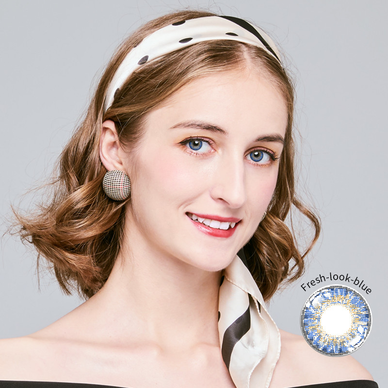 Eco Colored Yearly 3 Tone Contact Lenses Natural Eye Lenses 14.5mm