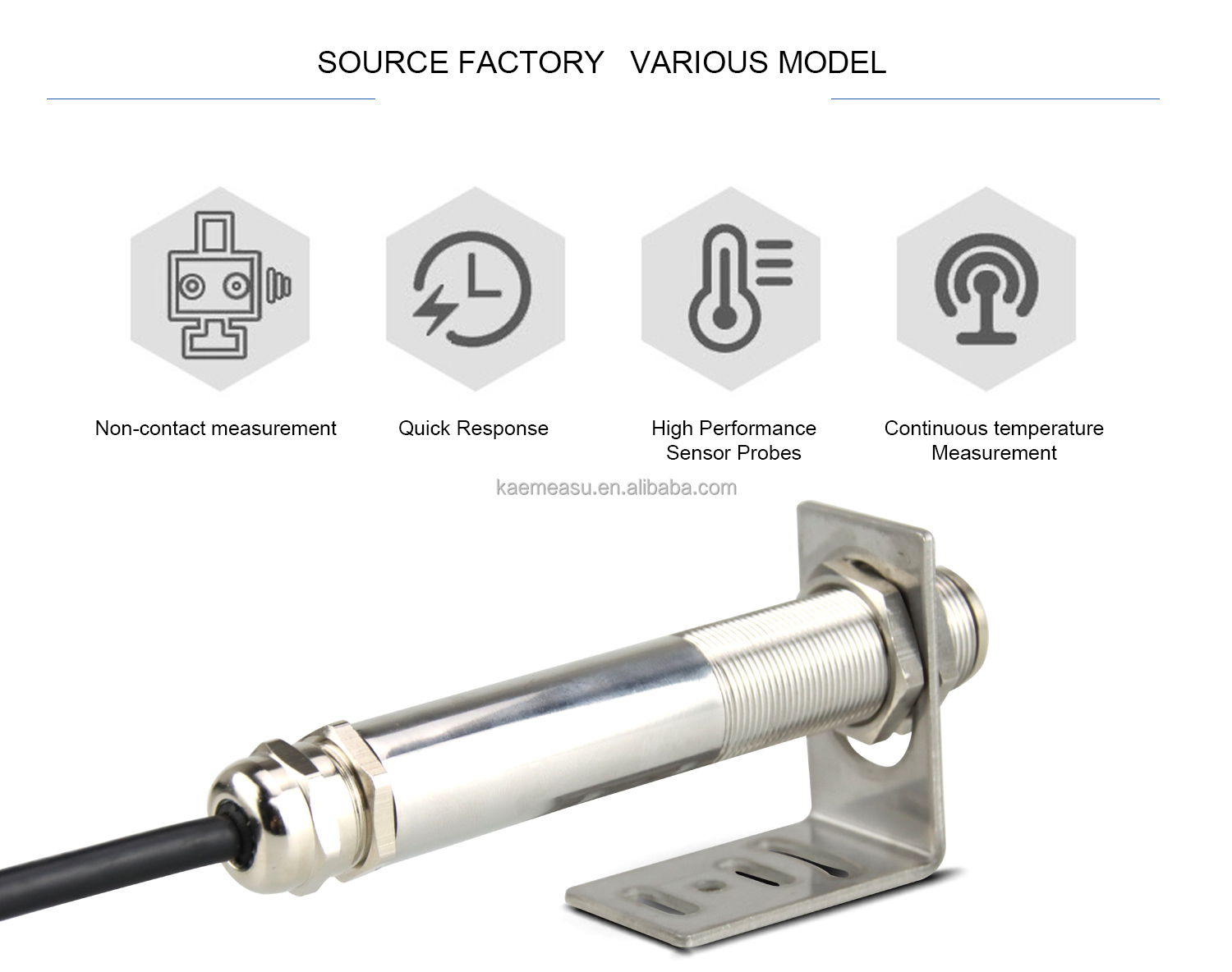 kaemeasu Digital Temperature Sensor Industrial Pyrometer -50~200℃